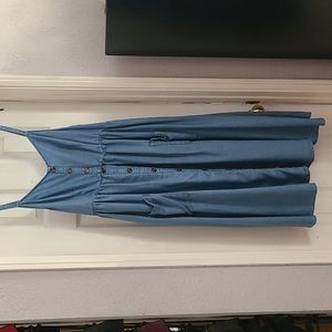 Torrid Denim Colored Button Down Midi Dress